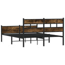 vidaXL füstös tölgy színű szerelt fa ágykeret matrac nélkül 137x190 cm
