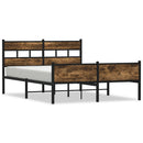vidaXL füstös tölgy színű szerelt fa ágykeret matrac nélkül 140x190 cm