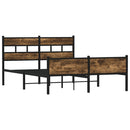 vidaXL füstös tölgy színű szerelt fa ágykeret matrac nélkül 140x190 cm