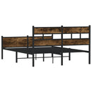 vidaXL füstös tölgy színű szerelt fa ágykeret matrac nélkül 140x190 cm