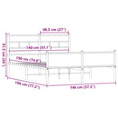 vidaXL füstös tölgy színű szerelt fa ágykeret matrac nélkül 140x190 cm