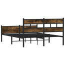 vidaXL füstös tölgy színű szerelt fa ágykeret matrac nélkül 140x200 cm