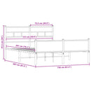 vidaXL füstös tölgy színű szerelt fa ágykeret matrac nélkül 150x200 cm