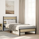 vidaXL sonoma tölgy színű szerelt fa ágykeret matrac nélkül 75x190 cm
