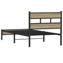 vidaXL sonoma tölgy színű szerelt fa ágykeret matrac nélkül 90x190 cm