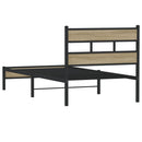 vidaXL sonoma tölgy színű szerelt fa ágykeret matrac nélkül 90x200 cm