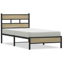 vidaXL sonoma tölgy színű szerelt fa ágykeret matrac nélkül 100x190 cm
