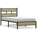 vidaXL sonoma tölgy színű szerelt fa ágykeret matrac nélkül 100x200 cm