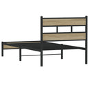 vidaXL sonoma tölgy színű szerelt fa ágykeret matrac nélkül 100x200 cm
