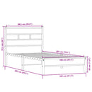 vidaXL sonoma tölgy színű szerelt fa ágykeret matrac nélkül 100x200 cm