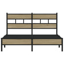 vidaXL sonoma tölgy színű szerelt fa ágykeret matrac nélkül 137x190 cm
