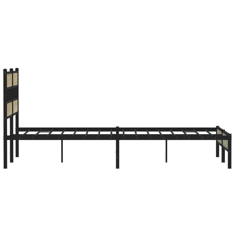vidaXL sonoma tölgy színű szerelt fa ágykeret matrac nélkül 137x190 cm