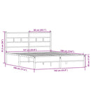 vidaXL sonoma tölgy színű szerelt fa ágykeret matrac nélkül 137x190 cm