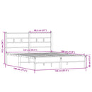 vidaXL sonoma tölgy színű szerelt fa ágykeret matrac nélkül 140x190 cm