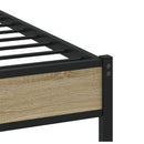 vidaXL sonoma tölgy színű szerelt fa ágykeret matrac nélkül 150x200 cm