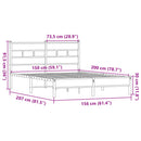 vidaXL sonoma tölgy színű szerelt fa ágykeret matrac nélkül 150x200 cm