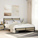 vidaXL sonoma tölgy színű szerelt fa ágykeret matrac nélkül 150x200 cm