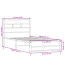 vidaXL sonoma tölgy színű fém ágykeret matrac nélkül 75 x 190 cm