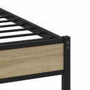 vidaXL sonoma tölgy színű fém ágykeret matrac nélkül 90 x 190 cm