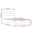 vidaXL sonoma tölgy színű fém ágykeret matrac nélkül 90 x 190 cm