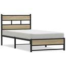 vidaXL sonoma tölgy színű fém ágykeret matrac nélkül 90 x 200 cm