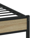 vidaXL sonoma tölgy színű fém ágykeret matrac nélkül 90 x 200 cm