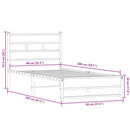 vidaXL sonoma tölgy színű fém ágykeret matrac nélkül 90 x 200 cm