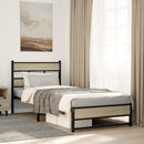 vidaXL sonoma tölgy színű fém ágykeret matrac nélkül 90 x 200 cm