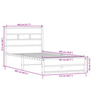 vidaXL sonoma tölgy színű fém ágykeret matrac nélkül 107 x 203 cm