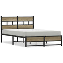 vidaXL sonoma tölgy színű fém ágykeret matrac nélkül 120 x 200 cm