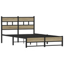 vidaXL sonoma tölgy színű fém ágykeret matrac nélkül 120 x 200 cm