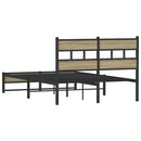 vidaXL sonoma tölgy színű fém ágykeret matrac nélkül 120 x 200 cm