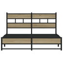 vidaXL sonoma tölgy színű fém ágykeret matrac nélkül 140 x 190 cm