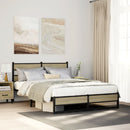 vidaXL sonoma tölgy színű fém ágykeret matrac nélkül 140 x 190 cm
