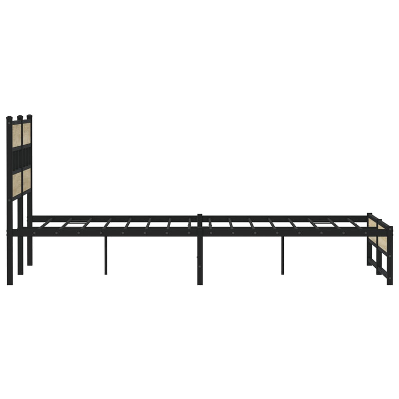 vidaXL sonoma tölgy színű fém ágykeret matrac nélkül 140 x 200 cm