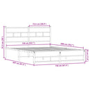 vidaXL sonoma tölgy színű fém ágykeret matrac nélkül 150 x 200 cm