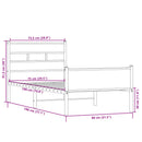 vidaXL sonoma tölgy színű szerelt fa ágykeret matrac nélkül 75x190 cm
