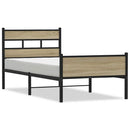vidaXL sonoma tölgy színű szerelt fa ágykeret matrac nélkül 80x200 cm