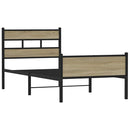 vidaXL sonoma tölgy színű szerelt fa ágykeret matrac nélkül 80x200 cm