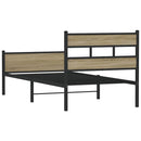 vidaXL sonoma tölgy színű szerelt fa ágykeret matrac nélkül 80x200 cm