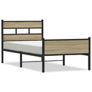 vidaXL sonoma tölgy színű szerelt fa ágykeret matrac nélkül 107x200 cm