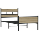 vidaXL sonoma tölgy színű szerelt fa ágykeret matrac nélkül 107x200 cm