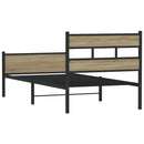 vidaXL sonoma tölgy színű szerelt fa ágykeret matrac nélkül 107x200 cm