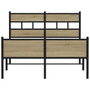 vidaXL sonoma tölgy színű szerelt fa ágykeret matrac nélkül 120x200 cm