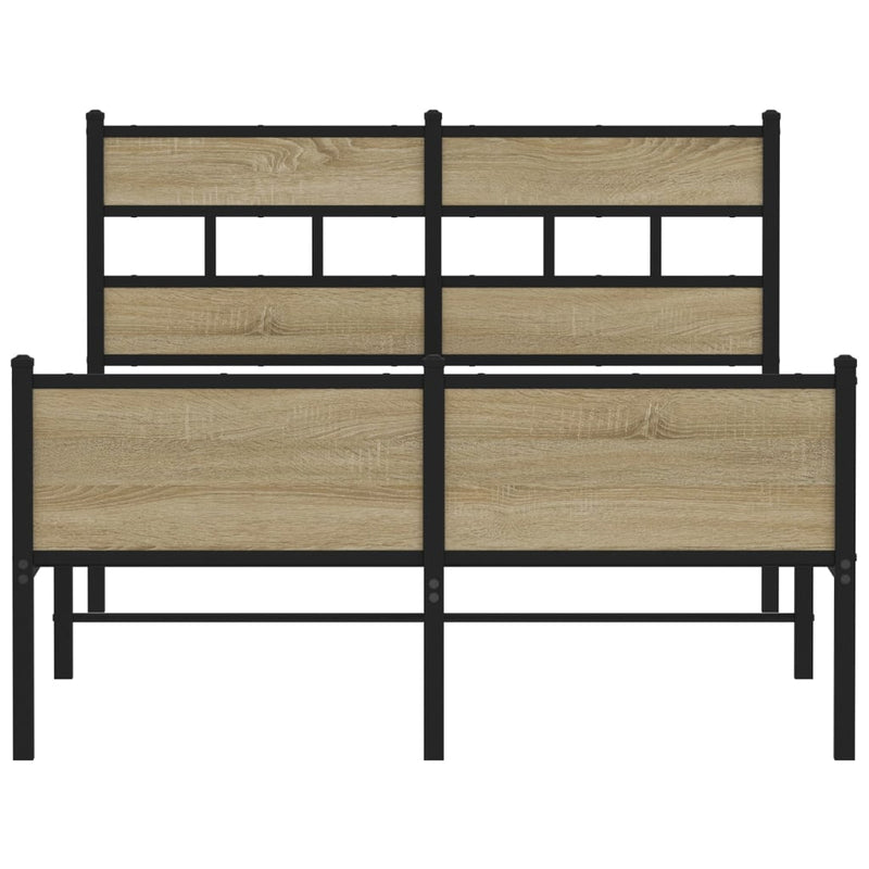 vidaXL sonoma tölgy színű szerelt fa ágykeret matrac nélkül 120x200 cm