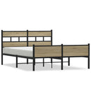 vidaXL sonoma tölgy színű szerelt fa ágykeret matrac nélkül 137x190 cm