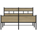 vidaXL sonoma tölgy színű szerelt fa ágykeret matrac nélkül 140x190 cm