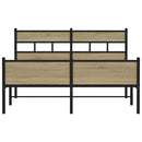 vidaXL sonoma tölgy színű szerelt fa ágykeret matrac nélkül 140x200 cm