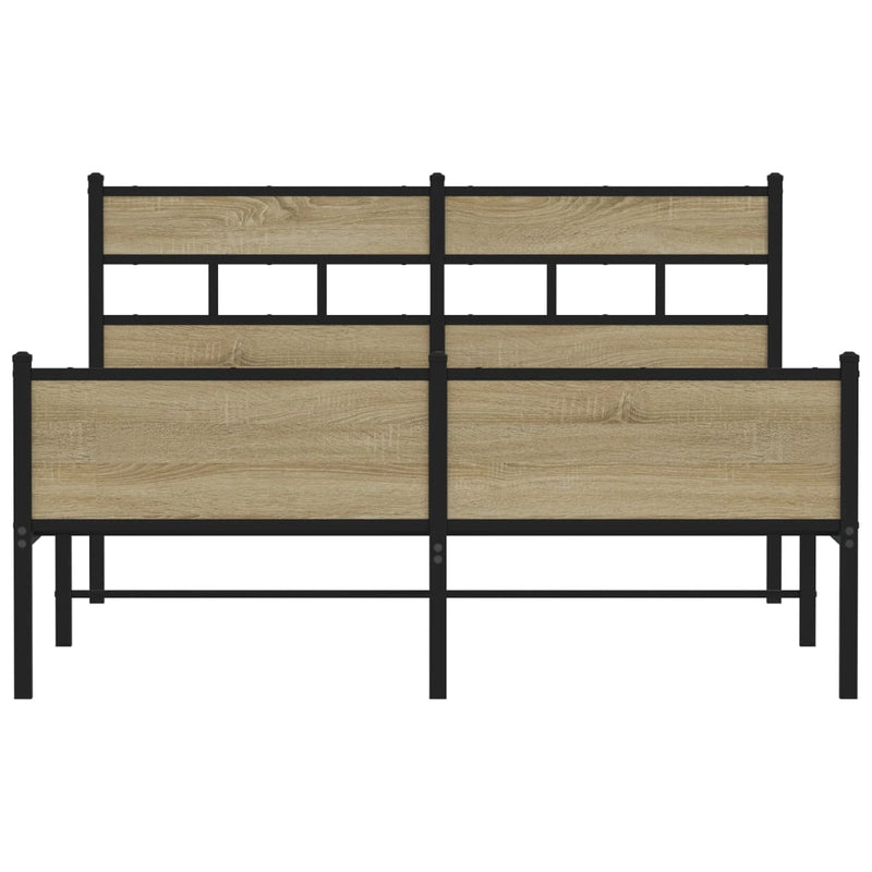 vidaXL sonoma tölgy színű szerelt fa ágykeret matrac nélkül 140x200 cm