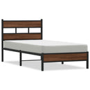 vidaXL barna tölgy színű szerelt fa ágykeret matrac nélkül 75x190 cm